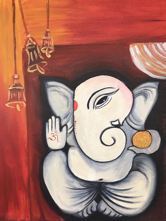 Nature Painting - Ganesha1  by IRA World Art