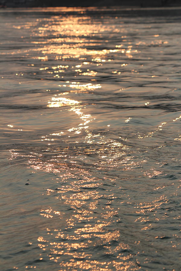 Ganga Sunset Reflections, Rishikesh Photograph by Jennifer Mazzucco