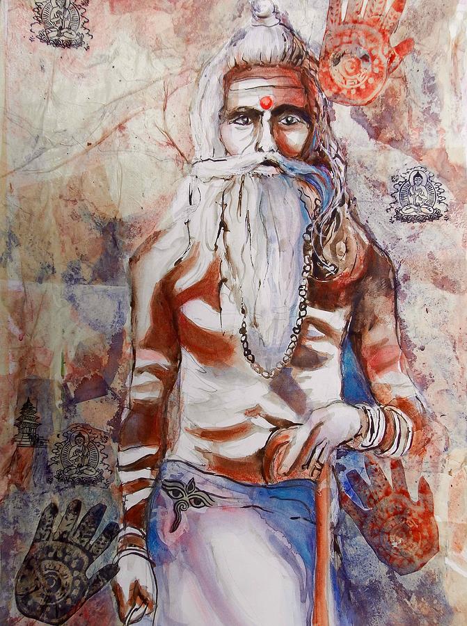 Ganges Guru Painting by Myra Evans