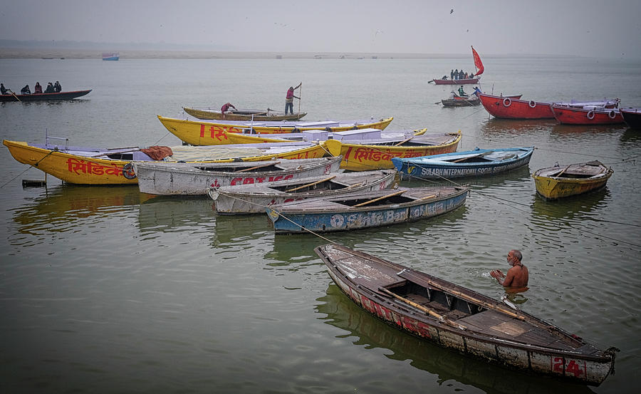 Ganges river boats Photograph by David Longstreath