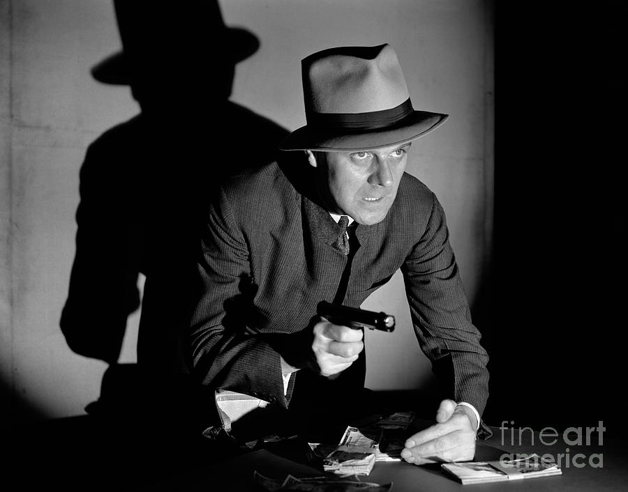 Gangster Stealing Money At Gunpoint Photograph by H. Armstrong Roberts/ClassicStock