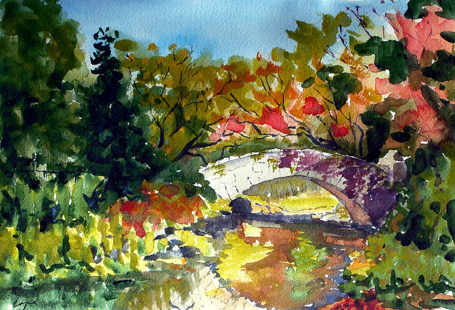 Gapstow Bridge in October Painting by Chris Coyne - Fine Art America