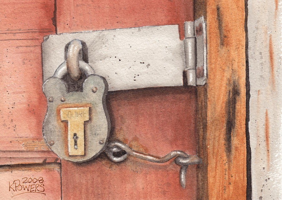 Garage Lock Number Four Painting by Ken Powers