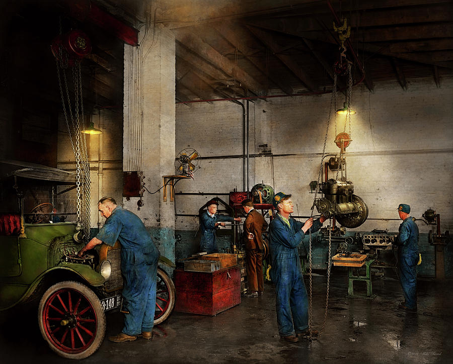 Garage - Mechanic - The overhaul 1919 Photograph by Mike Savad