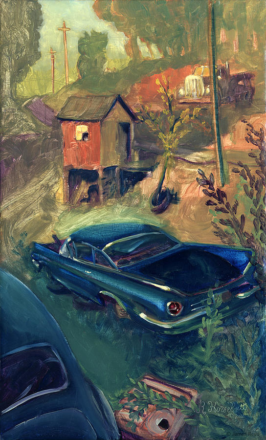 Sunset Painting - Garbers Junk Yard by James Reed