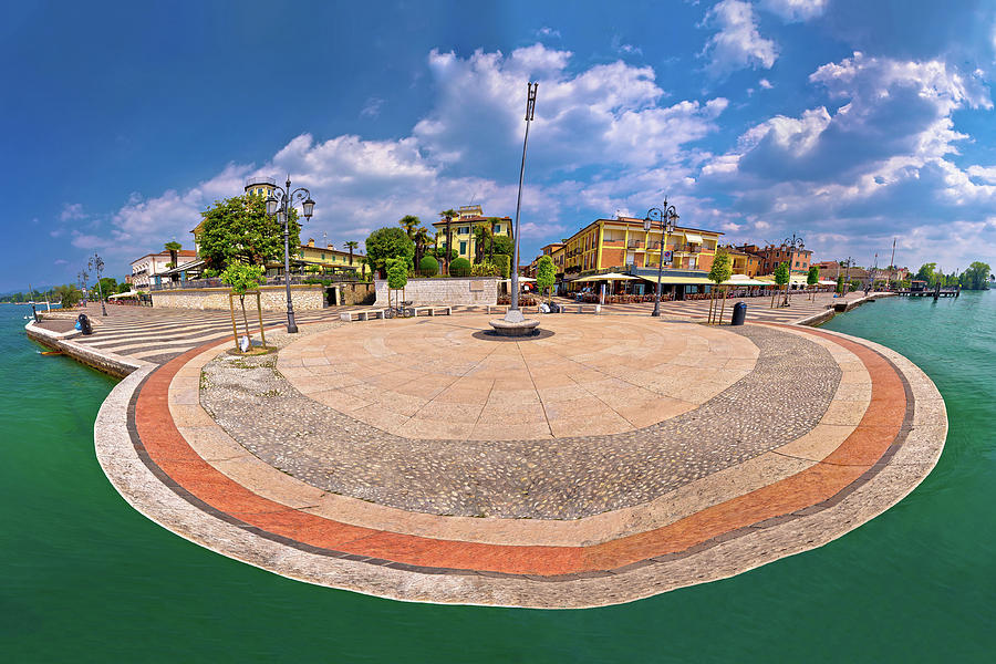 Garda lake waterfront of Lasize panoramic view Photograph by Brch Photography