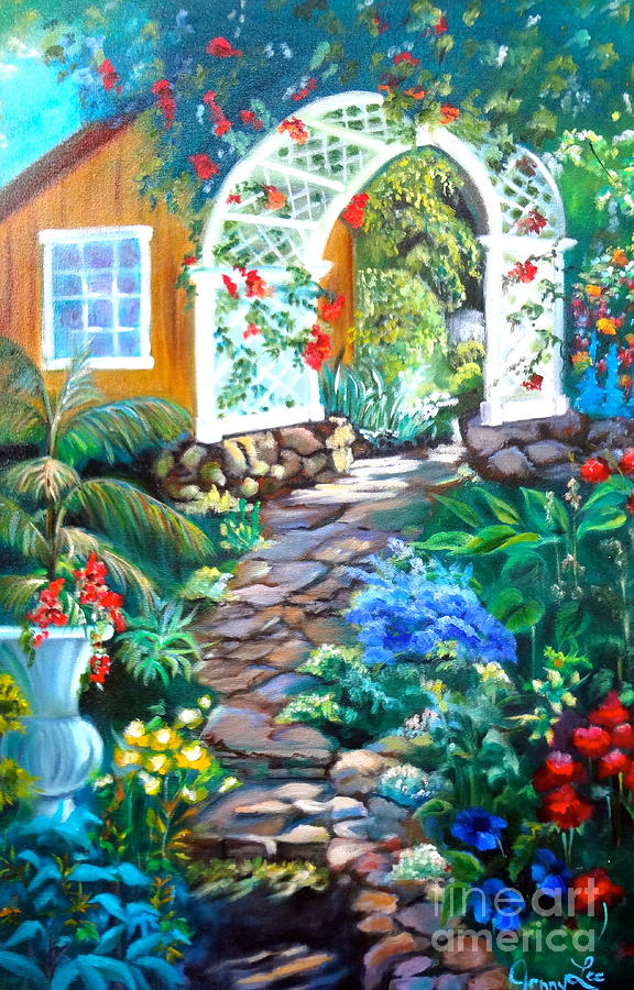 Garden  Path Painting by Jenny Lee