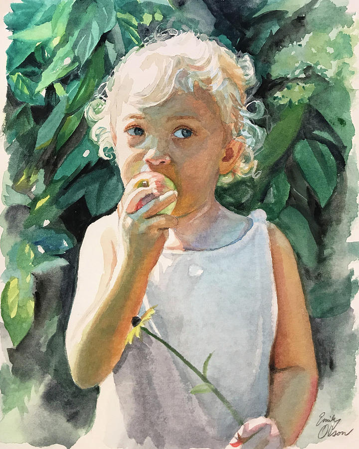 Garden Apple Painting by Emily Olson
