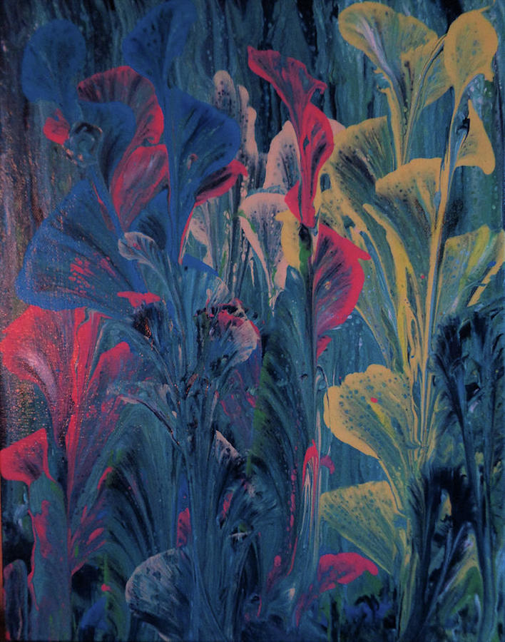 Acrylic Painting - Garden at Dusk by Diana Robbins Acrylic Painting - Garden at Dusk by Diana Robbins