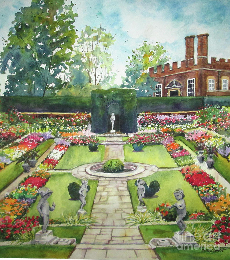 Garden at Hampton Court Palace Painting by Susan Herbst
