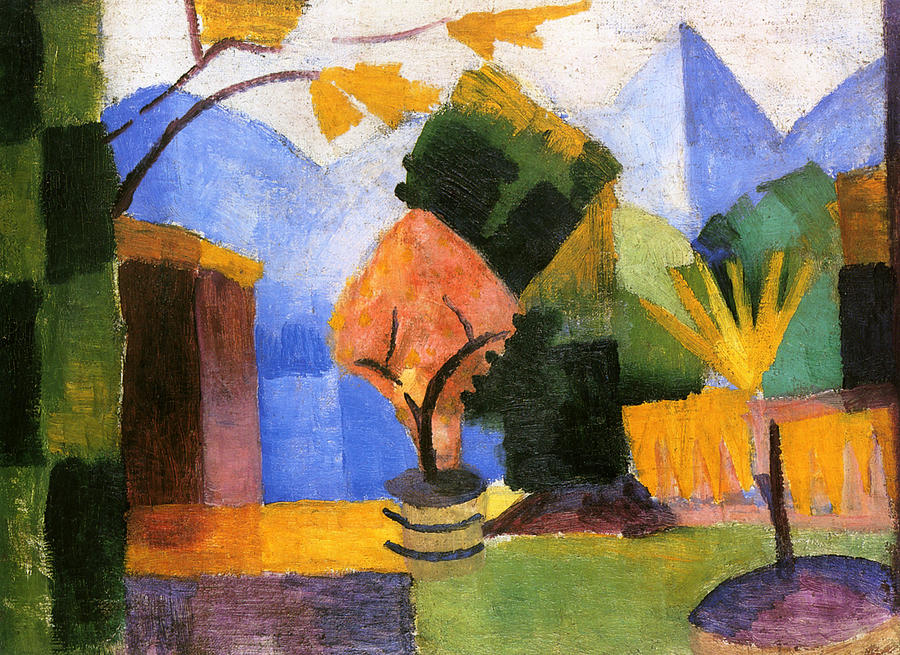 Garden at Lake Thun Painting by August Macke