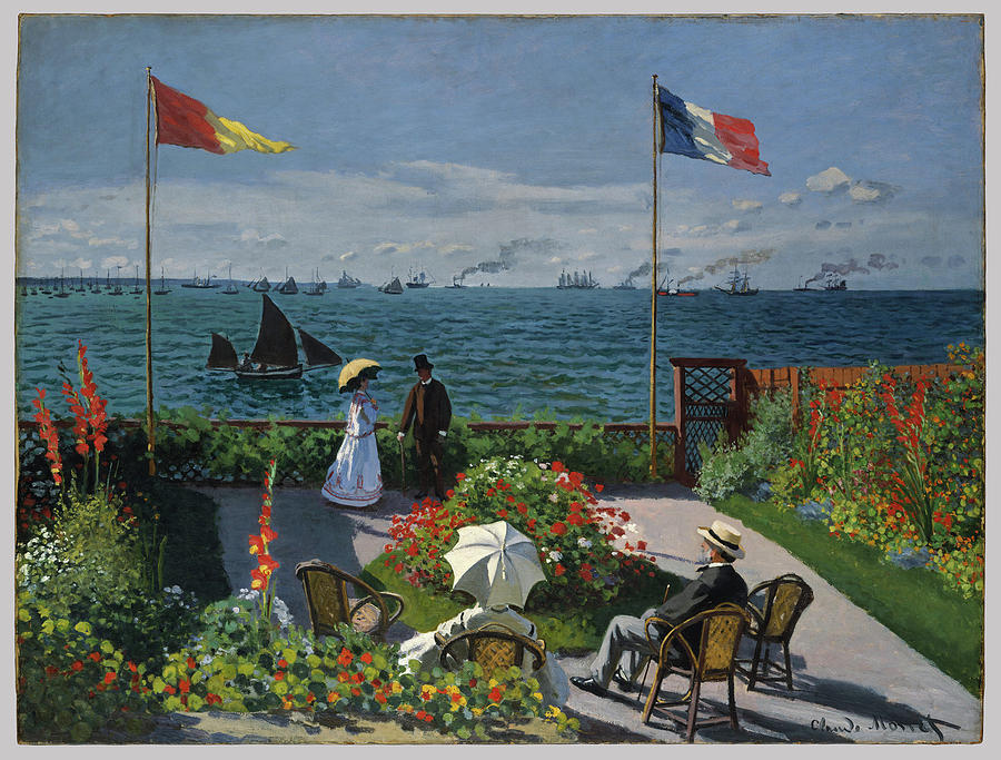 Claude Monet Painting - Garden at Sainte by Claude