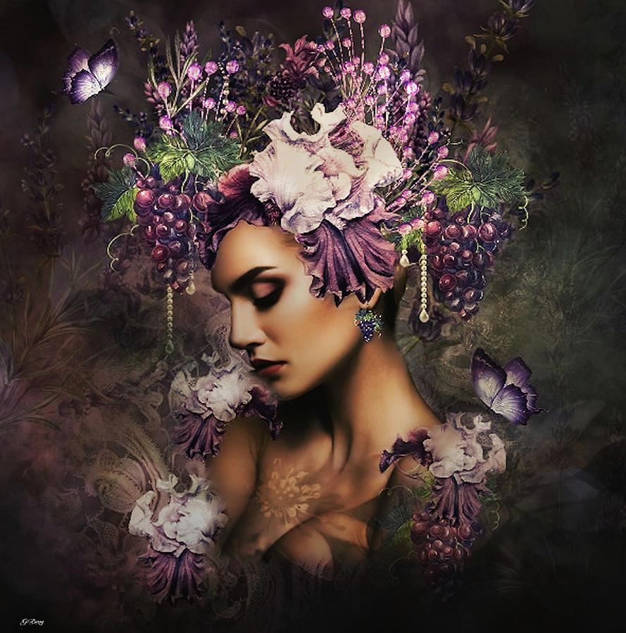Iris Mixed Media - Garden Beauty by Gayle Berry