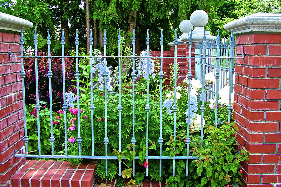 Garden Behind a Fence along Turn Point Road on San Juan Island, Washington Photograph by Ruth Hager