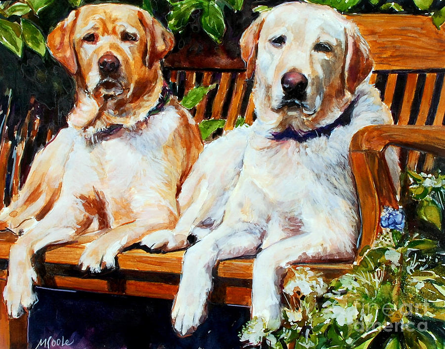 Garden Bench Painting by Molly Poole