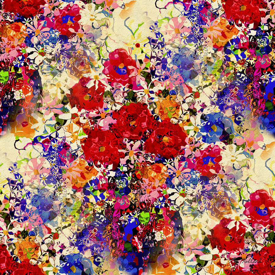 Garden Blooms Painting by Natalie Holland