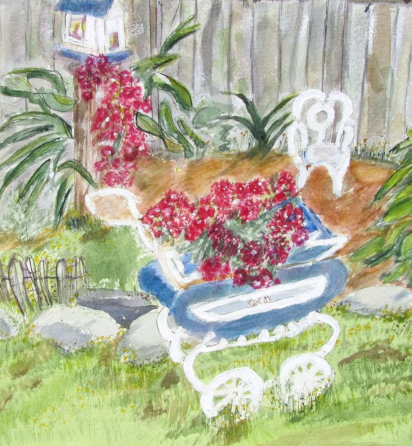 Flower Painting - Garden Carriage by Barbara Pearston
