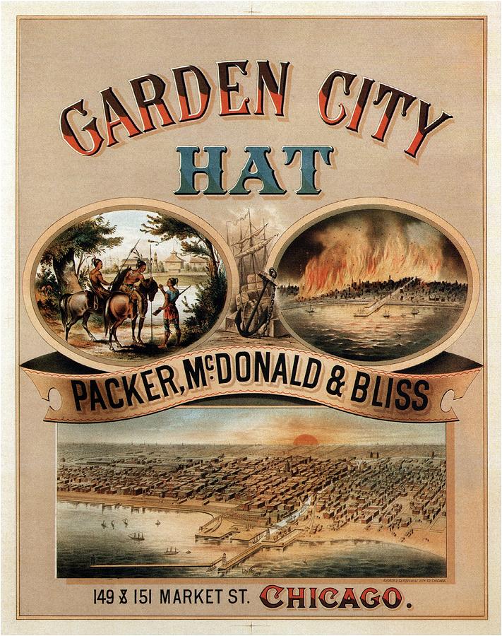 Garden City Hat - Packer, Mc.Donald and Bliss - Chicago - Vintage Advertising Poster Mixed Media by Studio Grafiikka