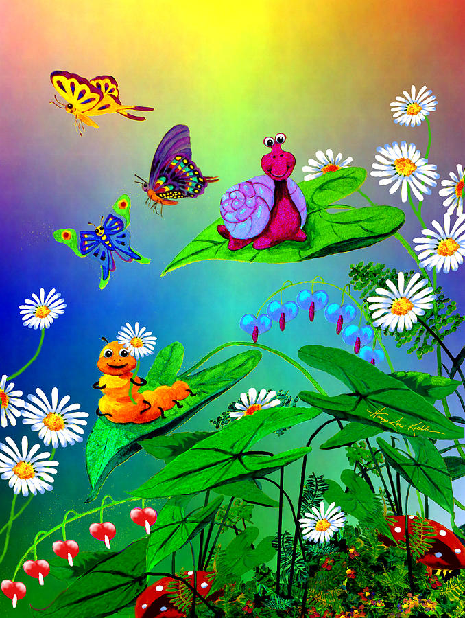Garden Critters Painting by Hanne Lore Koehler