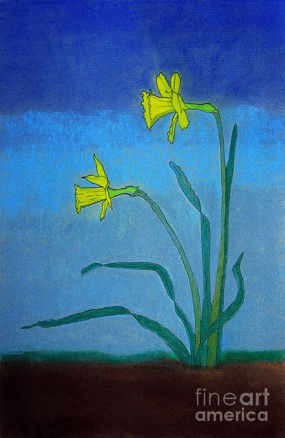 Garden Daffodils Painting by Norma Appleton