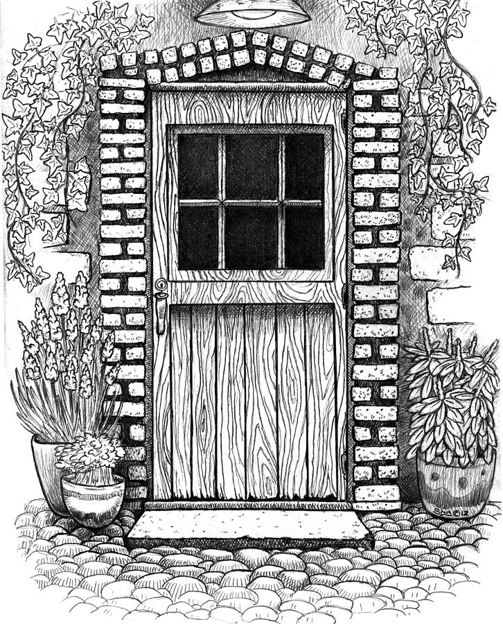 Garden Doorway Drawing by Scott Cattanach