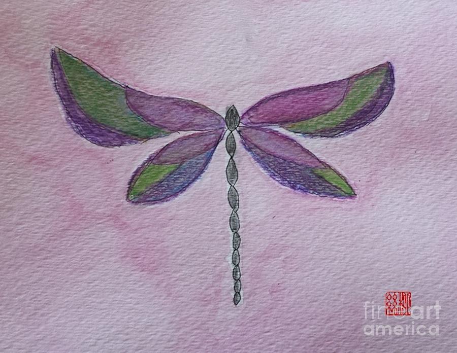 Garden Dragonfly Painting by Margaret Welsh Willowsilk