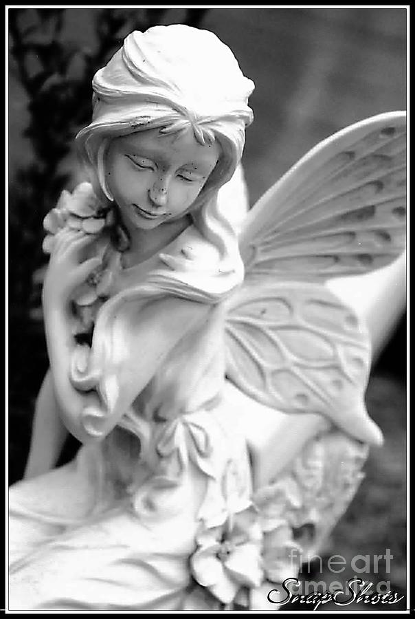 Black And White Photograph - Garden Fairy by Emily Kelley