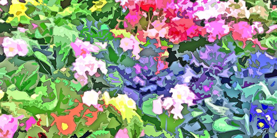 Abstract Digital Art - Garden Flower Charm Abstract by Linda Mears