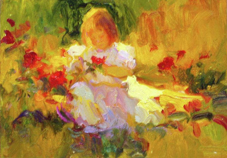 Garden Flowers Painting by Diane Leonard