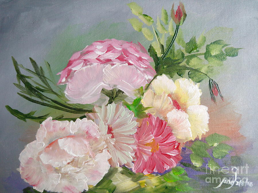 Garden flowers Painting by Jennilyn Villamer Vibar - Fine Art America