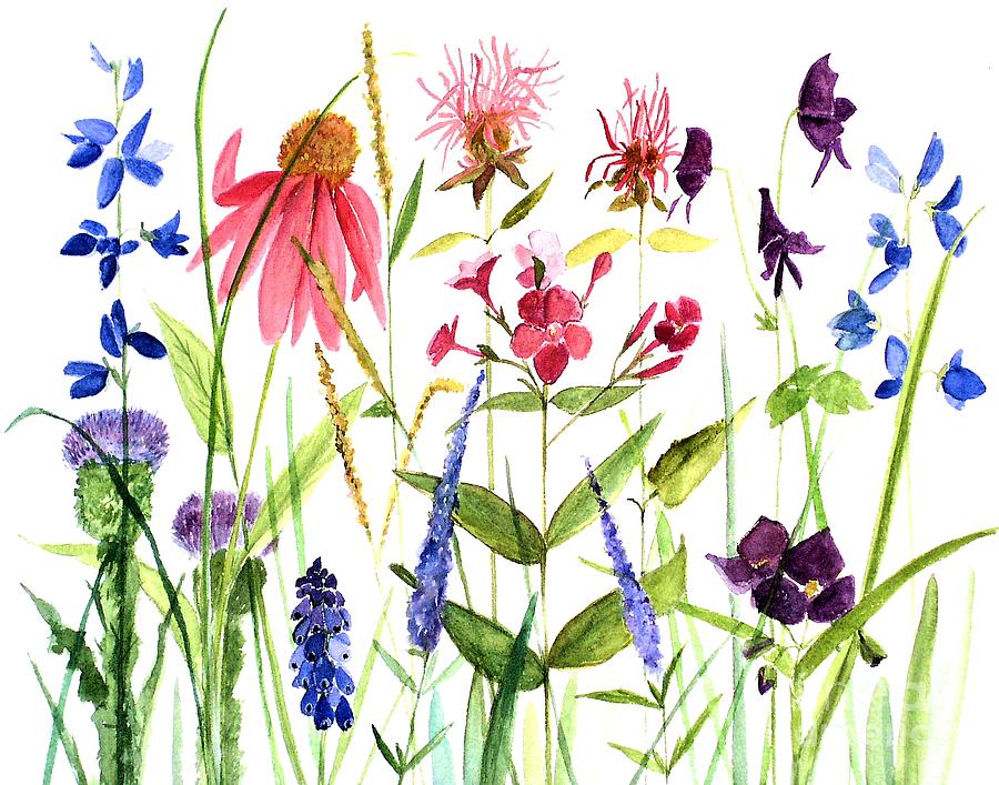 Garden Flowers Painting by Laurie Rohner