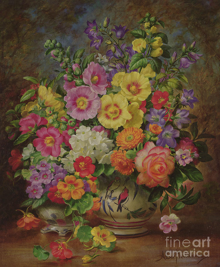 Garden Flowers of September Painting by Albert Williams