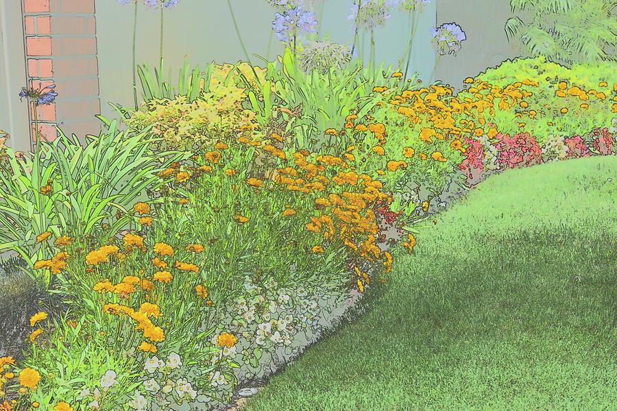 Garden Flowers Pastel Abstract I Digital Art by Linda Brody