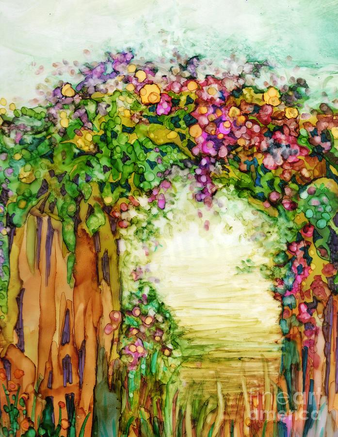 Garden Gate Painting by Joan Clear