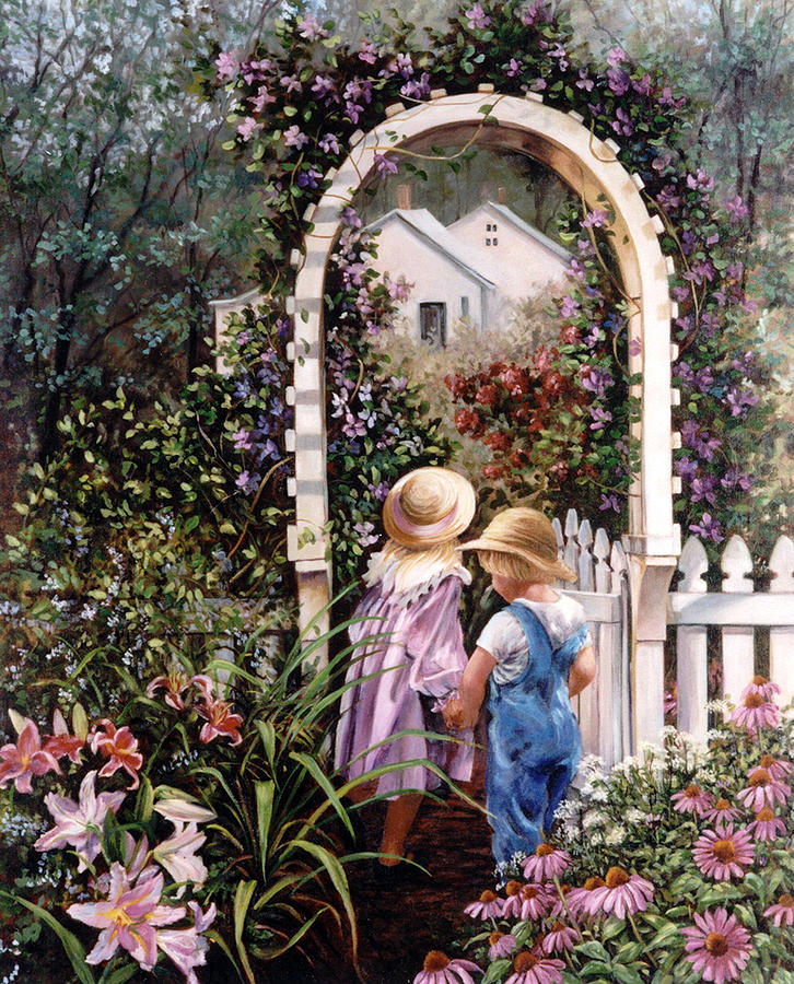 Garden Gate Painting by Marie Witte