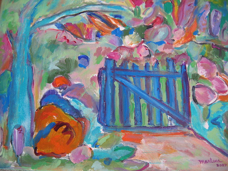 Garden Painting - Garden Gate by Marlene Robbins Garden Painting - Garden Gate by Marlene Robbins