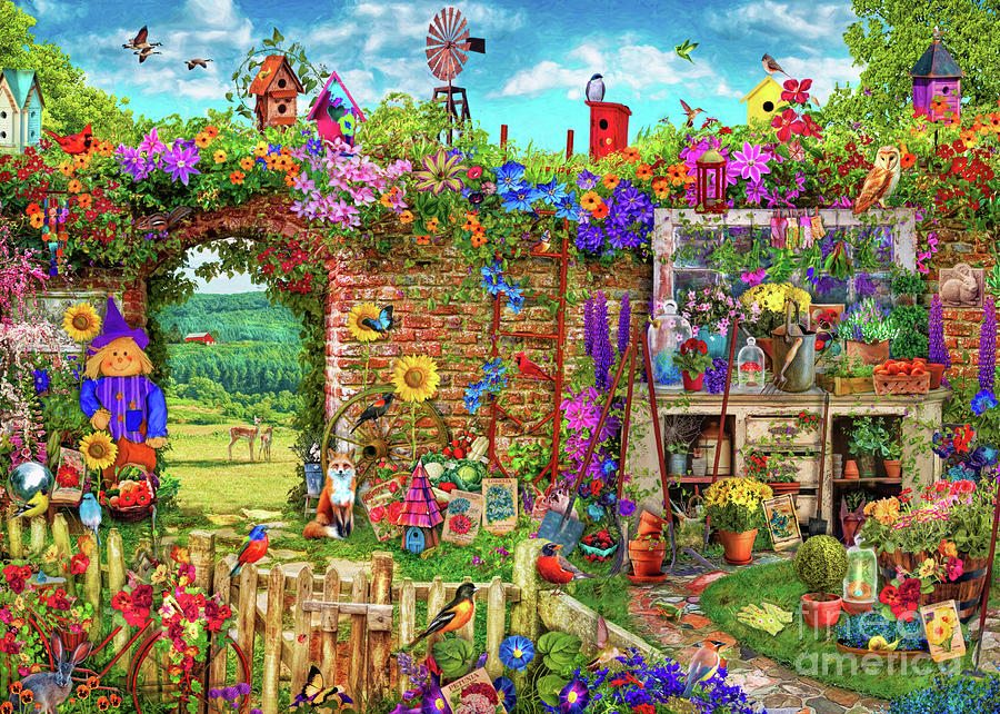 Flower Digital Art - Garden Gate by MGL Meiklejohn Graphics Licensing