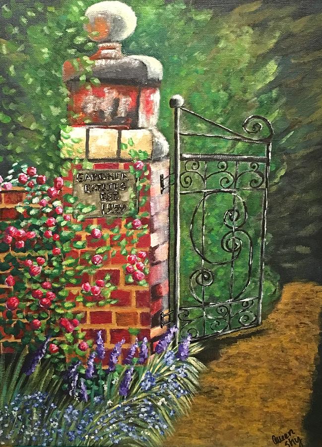 Garden Gate Painting by Queen Gardner