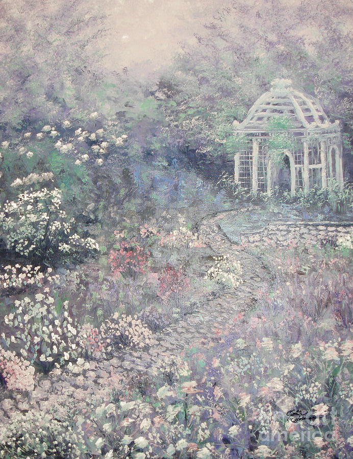 Garden Gazebo Painting by Cynthia Sorensen