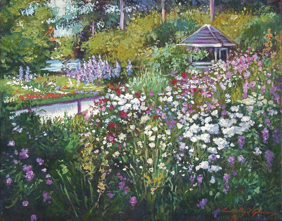 Garden Gazebo Painting by David Lloyd Glover