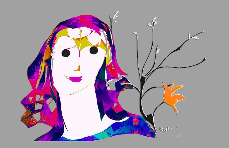 Garden Girl Digital Art by Asok Mukhopadhyay