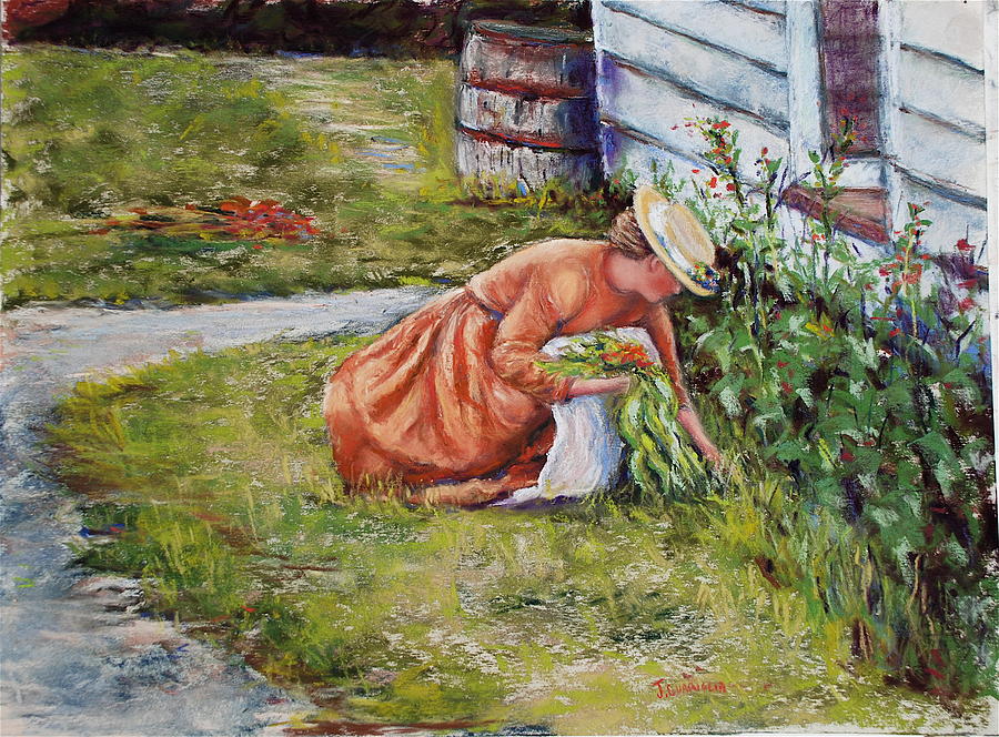 Garden Girl Pastel by Joyce Guariglia