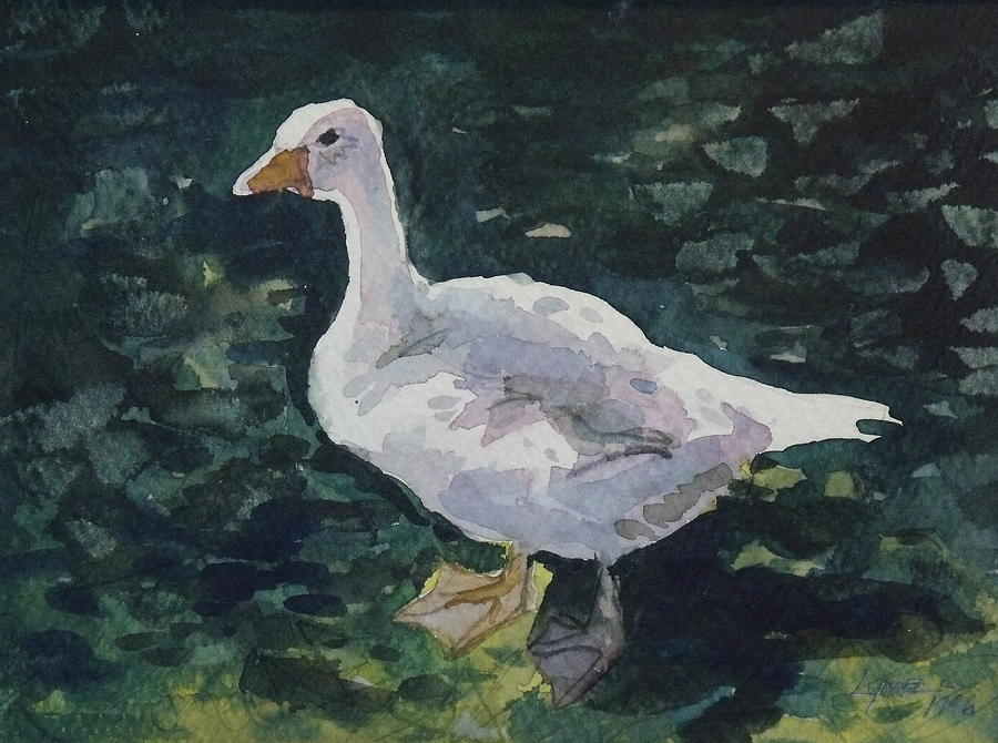 Garden Goose Painting by Lynne Haines