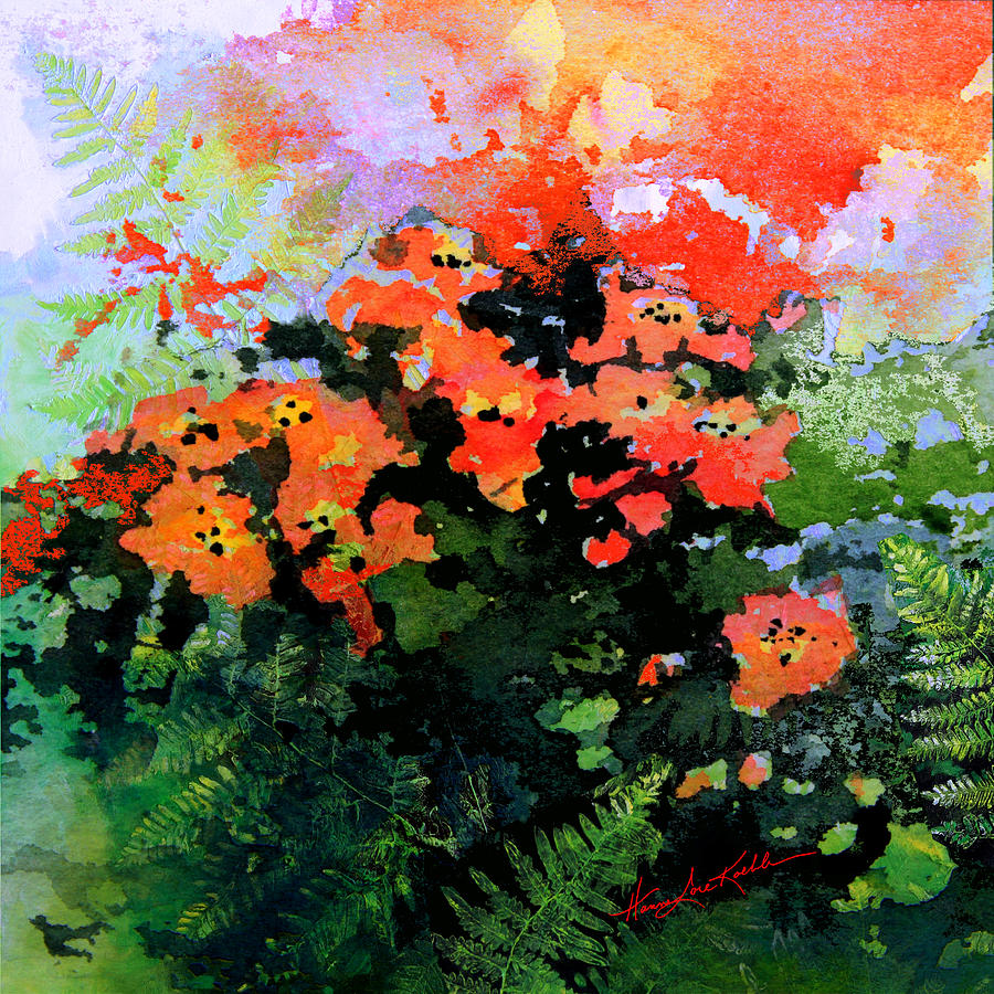Flower Painting - Garden Impressions by Hanne Lore Koehler