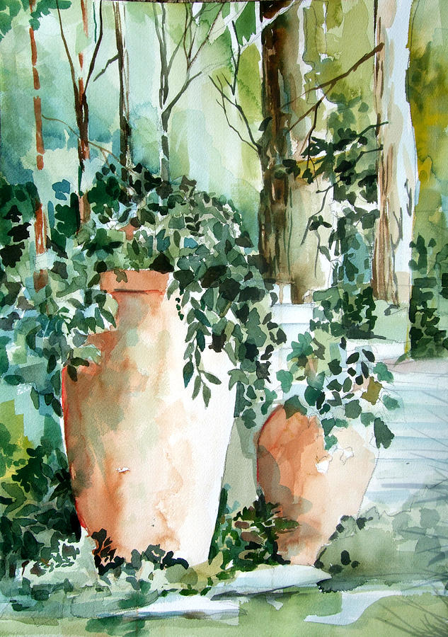 Garden in Capri Painting by Mindy Newman