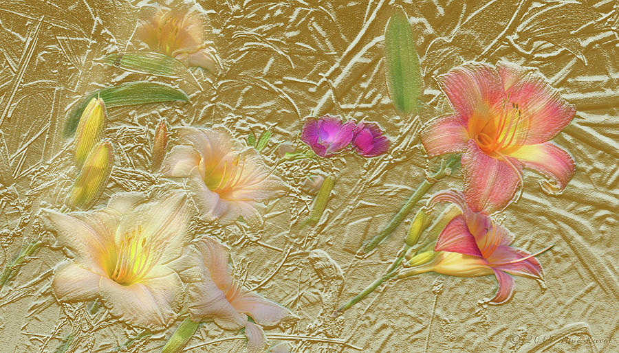 Garden in Gold Leaf2 Mixed Media by Steve Karol