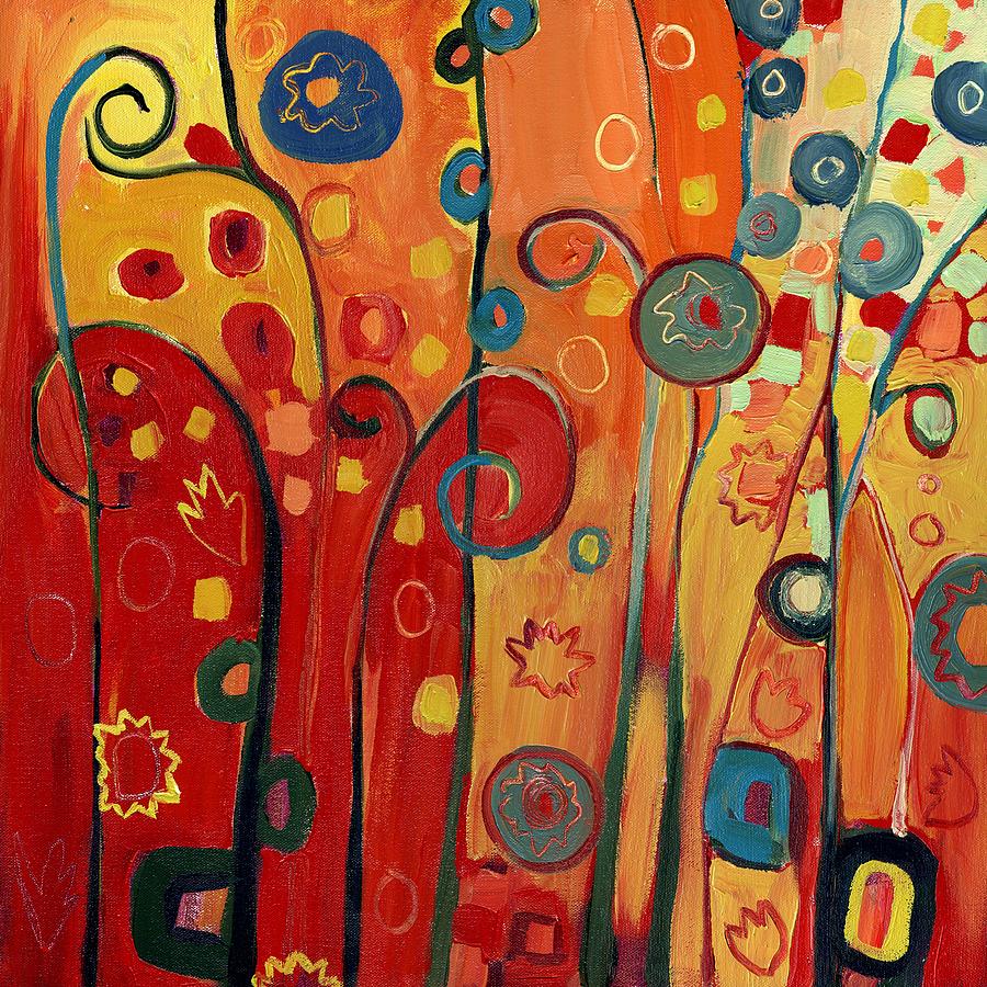 Garden Joy in Red Painting by Jennifer Lommers