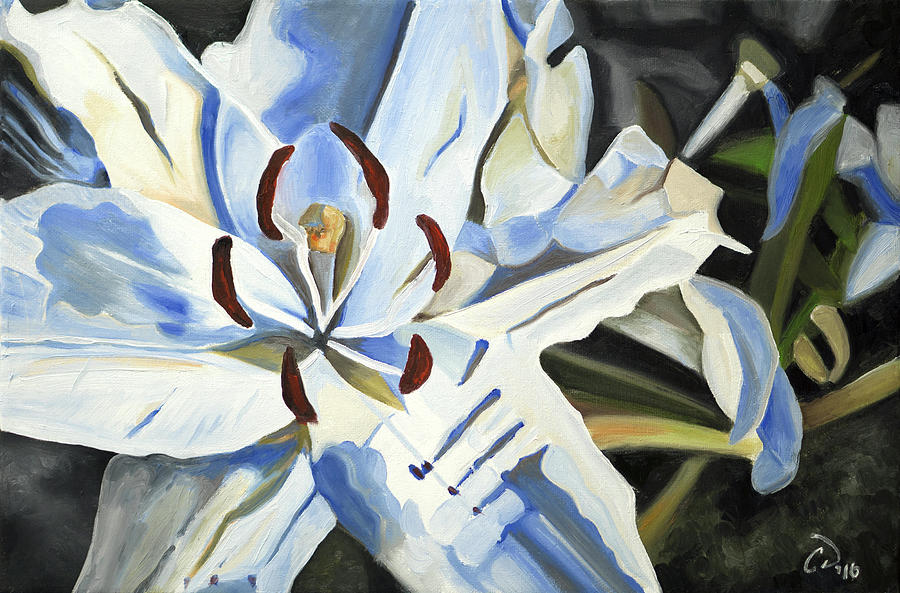 Lily Painting - Garden Lilies by Cameron Dixon
