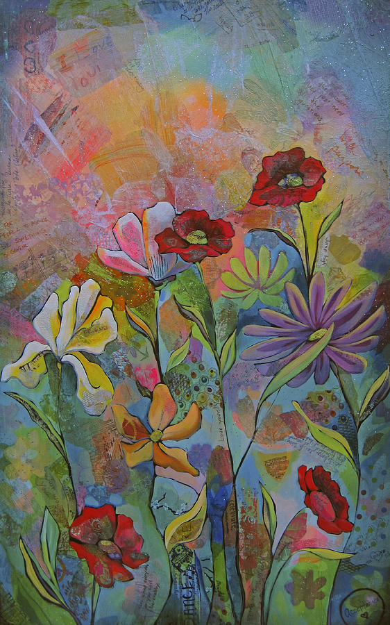 Garden Of Intention - Triptych Left Panel Painting
