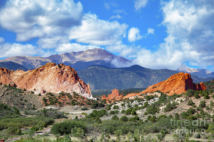 Garden of the Gods Pikes Peak Colorado Springs Photograph by Kimberly Blom-Roemer